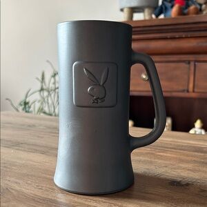 Playboy Bunny Logo Beer Stein Glass Tankard Black Pewter Mug 13oz Vintage 70's